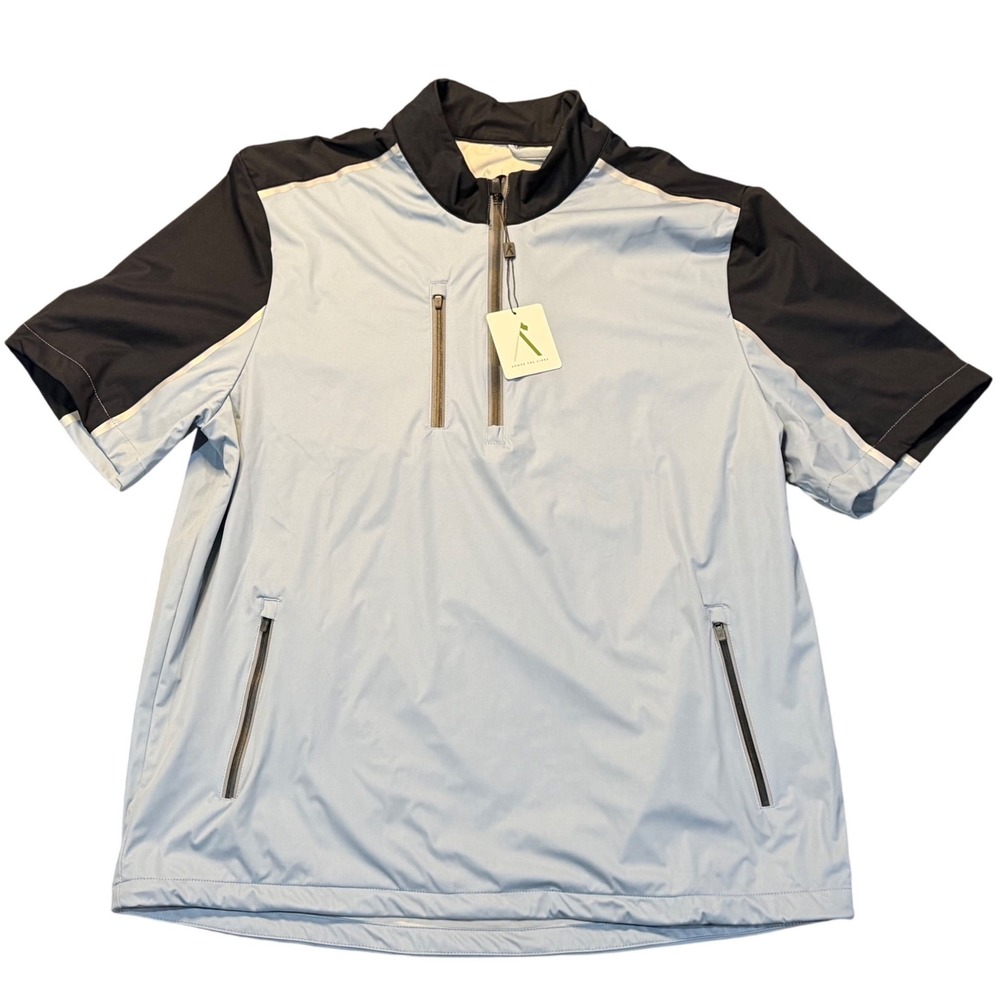 Above The Links Quarter Zip Windbreaker Blue Black Golf Pullover‎ XL Mens